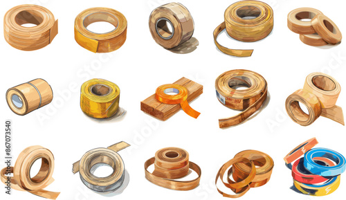 CARPETTING TOOLS SET IN COLOR STYLE, MASKING TAPE SET IN COLOR STYLE