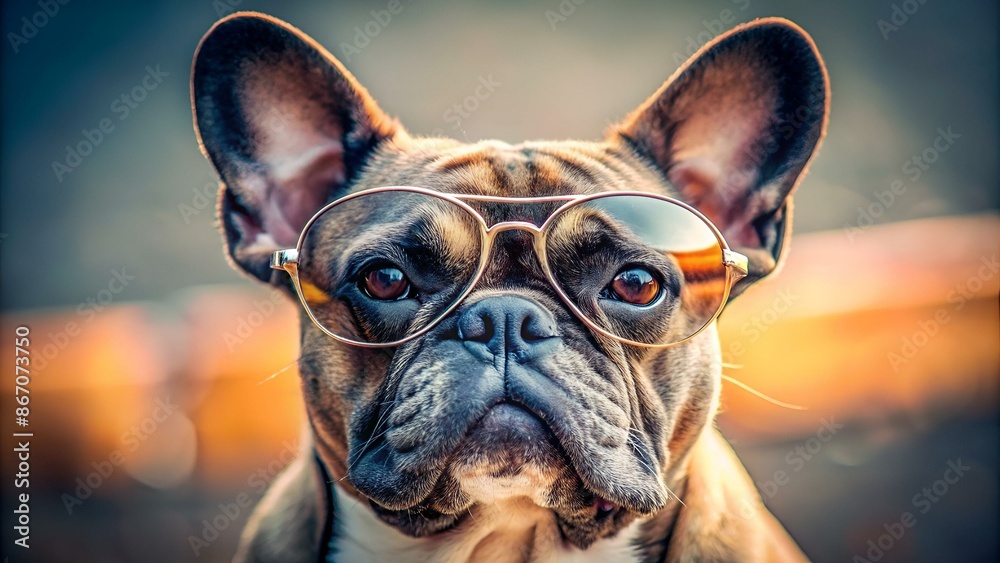 Portrait of french bulldog wearing sunglasses Portrait of french bulldog wearing sunglasses