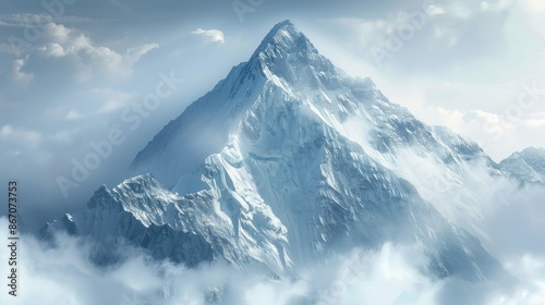 Wallpaper Mural A mountain peak emerging through the clouds, representing achievement and aspiration Torontodigital.ca