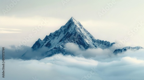 Wallpaper Mural A mountain peak emerging through the clouds, representing achievement and aspiration Torontodigital.ca