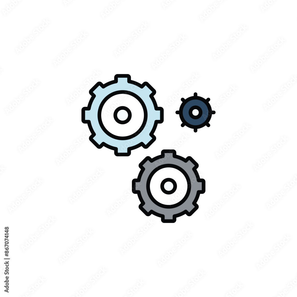 Settings icon design with white background stock illustration Settings icon design with white background stock illustration