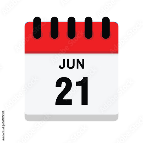 calender icon, 21 june icon with white background