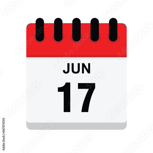 calender icon, 17 june icon with white background