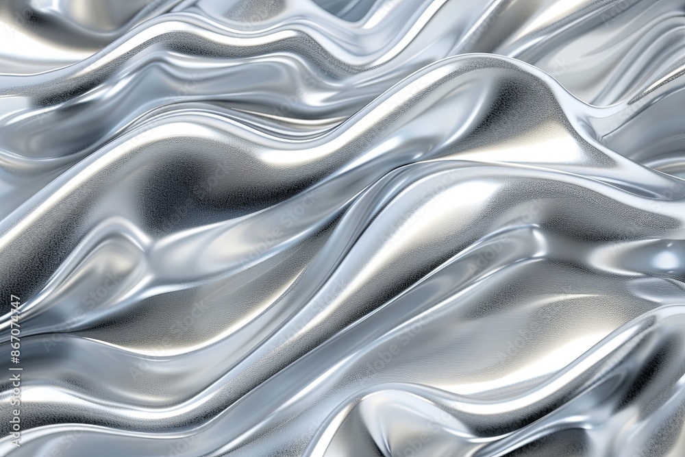 Silver abstract background with wavy pattern created with generative ai Silver abstract background with wavy pattern created with generative ai