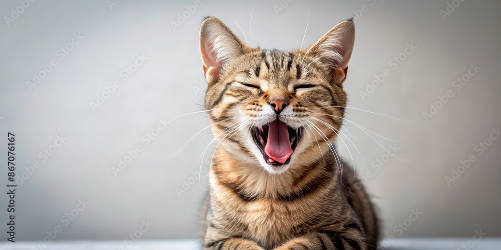 Cat yawning with a cute expression , feline, pet, domestic animal, sleepy, tired, adorable, cute, whiskers, fur, relaxation, mouth open Cat yawning with a cute expression , feline, pet, domestic animal, sleepy, tired, adorable, cute, whiskers, fur, relaxation, mouth open