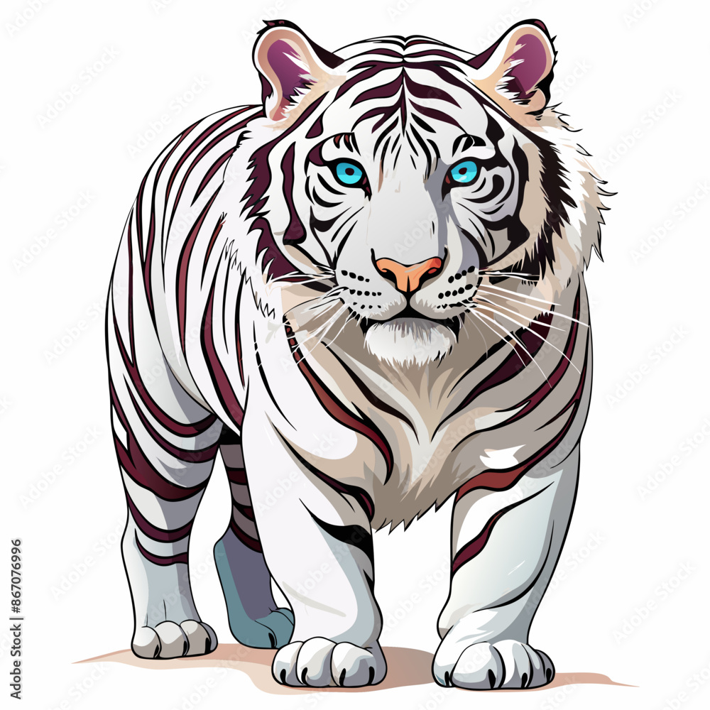 white tiger full body ,real style, white background white tiger full body ,real style, white background