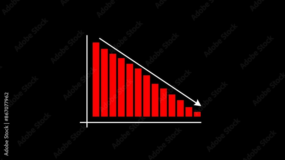 Graph Going down. Decline Failure Decreasing Bar Graph, Business loss ...
