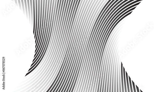 abstract simple black white gradient squeeze irregular line pattern can be used background.