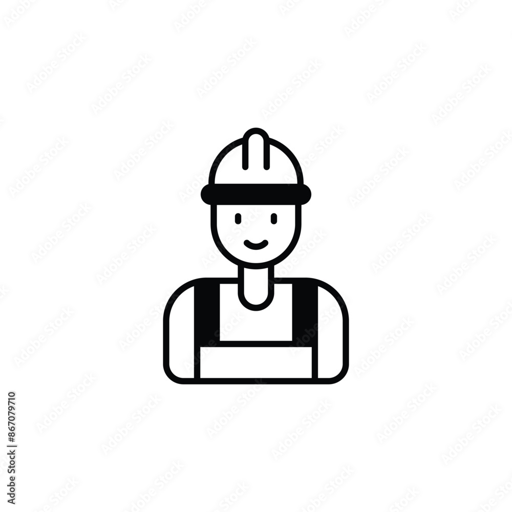 Worker icon design with white background stock illustration Worker icon design with white background stock illustration