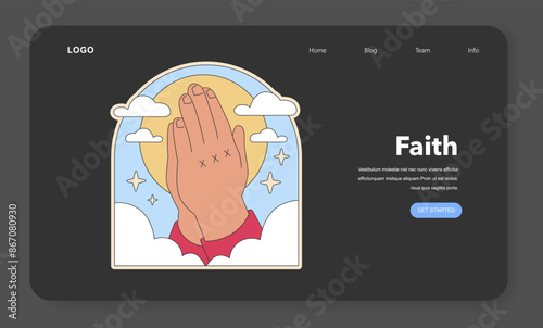 Faith symbolized. Flat vector illustration.