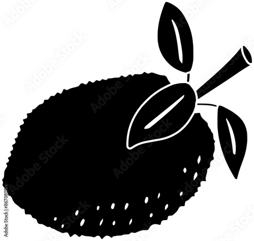 asian illustration fruit silhouette jackfruit logo durian icon food outline indonesia green fruits nature dessert tropical yellow asia agriculture shape garden natural tree for vector graphic