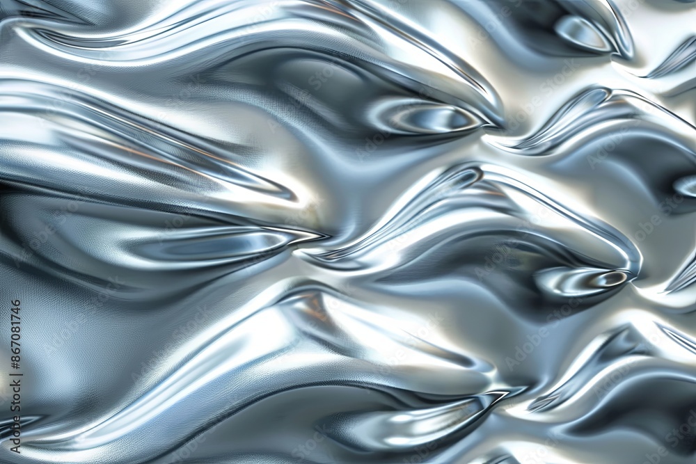 Silver abstract background with wavy pattern created with generative ai