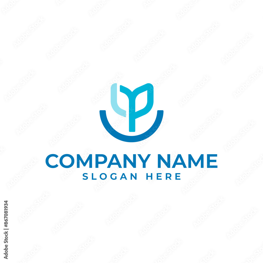 LP initial lettermark with the LP as the sprout to represent growth and the smile represent happiness LP initial lettermark with the LP as the sprout to represent growth and the smile represent happiness