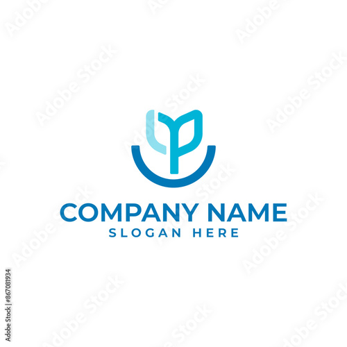 LP initial lettermark with the LP as the sprout to represent growth and the smile represent happiness