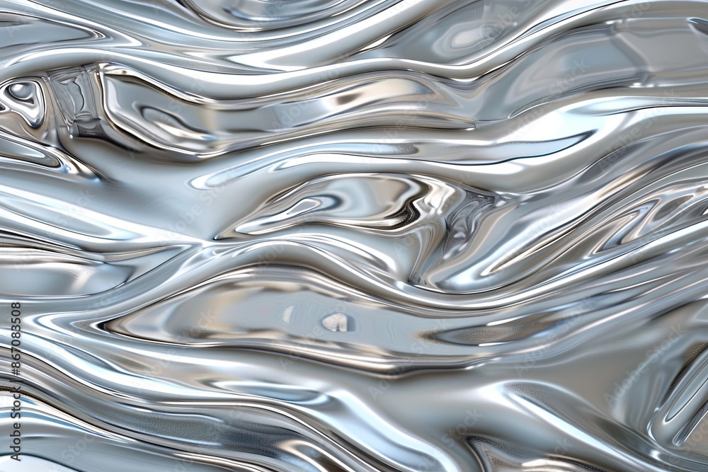 Silver abstract background with wavy pattern created with generative ai Silver abstract background with wavy pattern created with generative ai