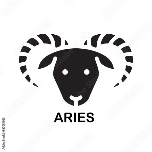 Zodiac signs. Astrological symbol, the constellation Aries. Twelve astrological avatars. Editable and color-changeable.