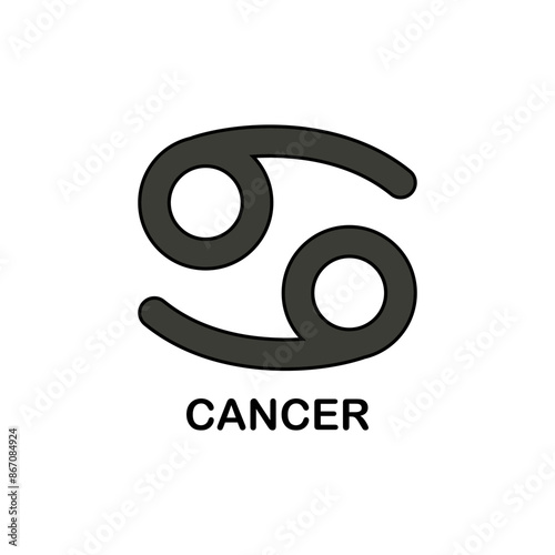 Zodiac signs. Astrological symbol, the constellation Cancer. Twelve astrological avatars. Editable and color-changeable.