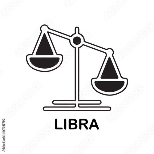 Zodiac signs. Astrological symbol, the constellation Libra. Twelve astrological avatars. Editable and color-changeable.