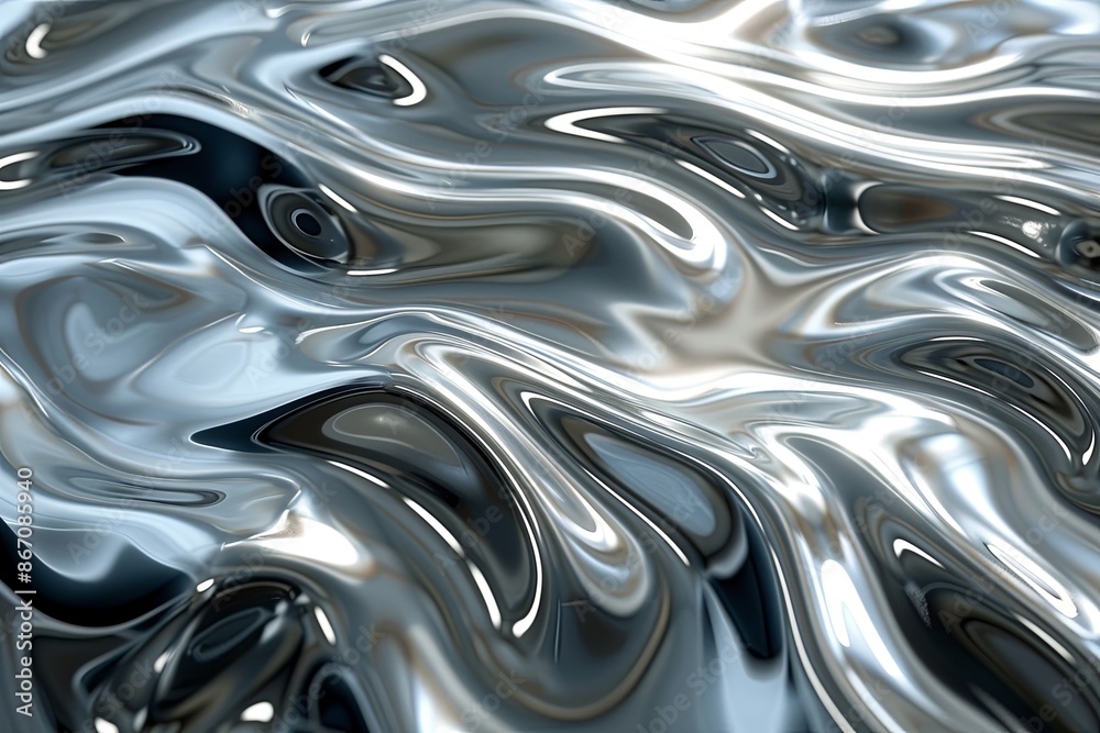 Silver abstract background with wavy pattern created with generative ai Silver abstract background with wavy pattern created with generative ai