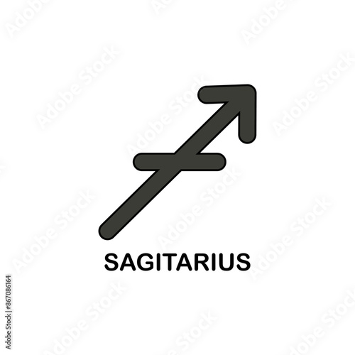 Zodiac signs. Astrological symbol, the constellation Sagittarius. Twelve astrological avatars. Editable and color-changeable.