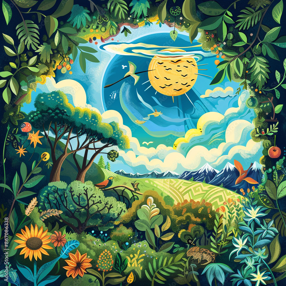Naklejka premium an inspiring and educational illustration to celebrate World Ozone Day