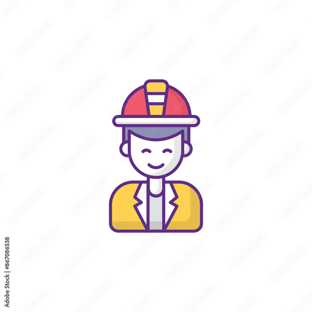 Firefighter icon design with white background stock illustration Firefighter icon design with white background stock illustration