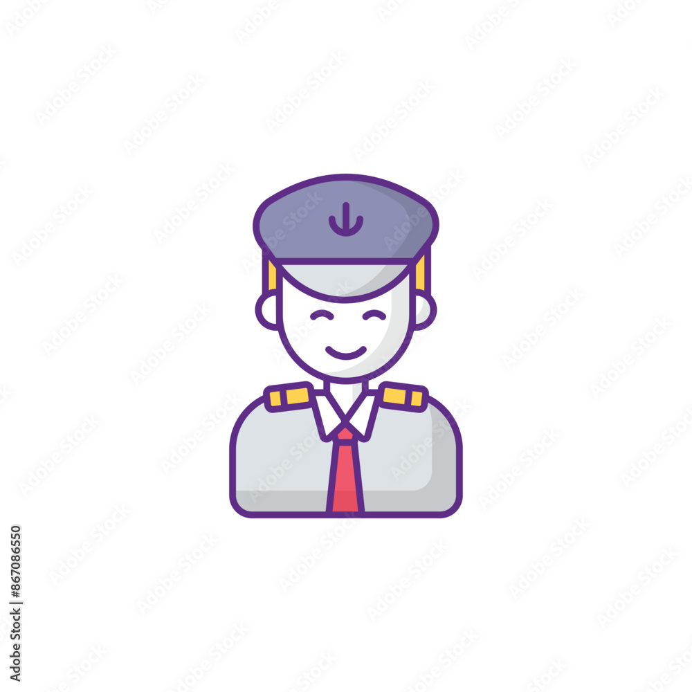 Captain icon design with white background stock illustration Captain icon design with white background stock illustration