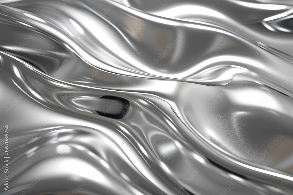 Silver abstract background with wavy pattern created with generative ai Silver abstract background with wavy pattern created with generative ai