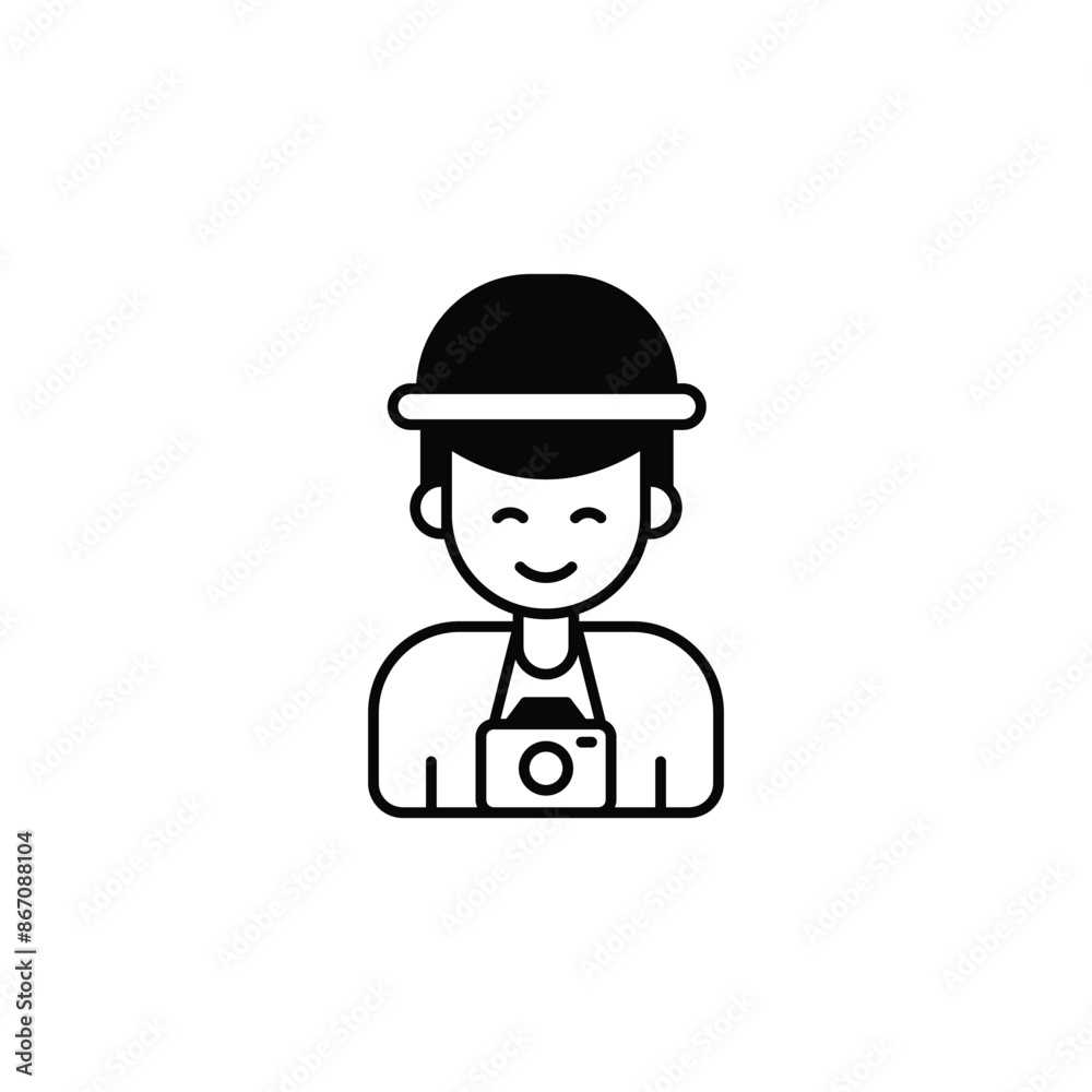 Photographer icon design with white background stock illustration Photographer icon design with white background stock illustration