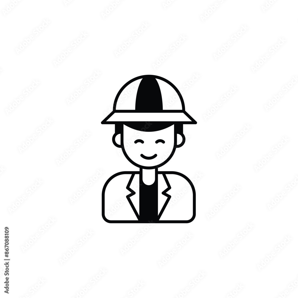 Archaeologist icon design with white background stock illustration Archaeologist icon design with white background stock illustration