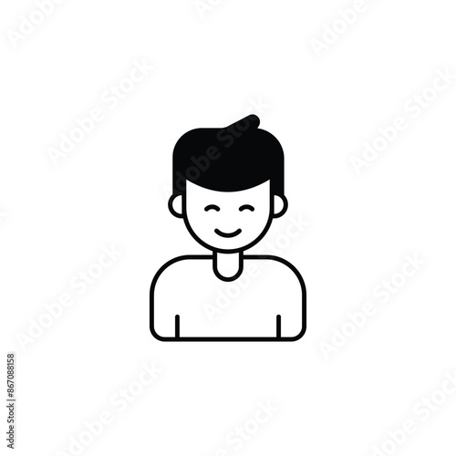 Photos Boy icon design with white background stock illustration