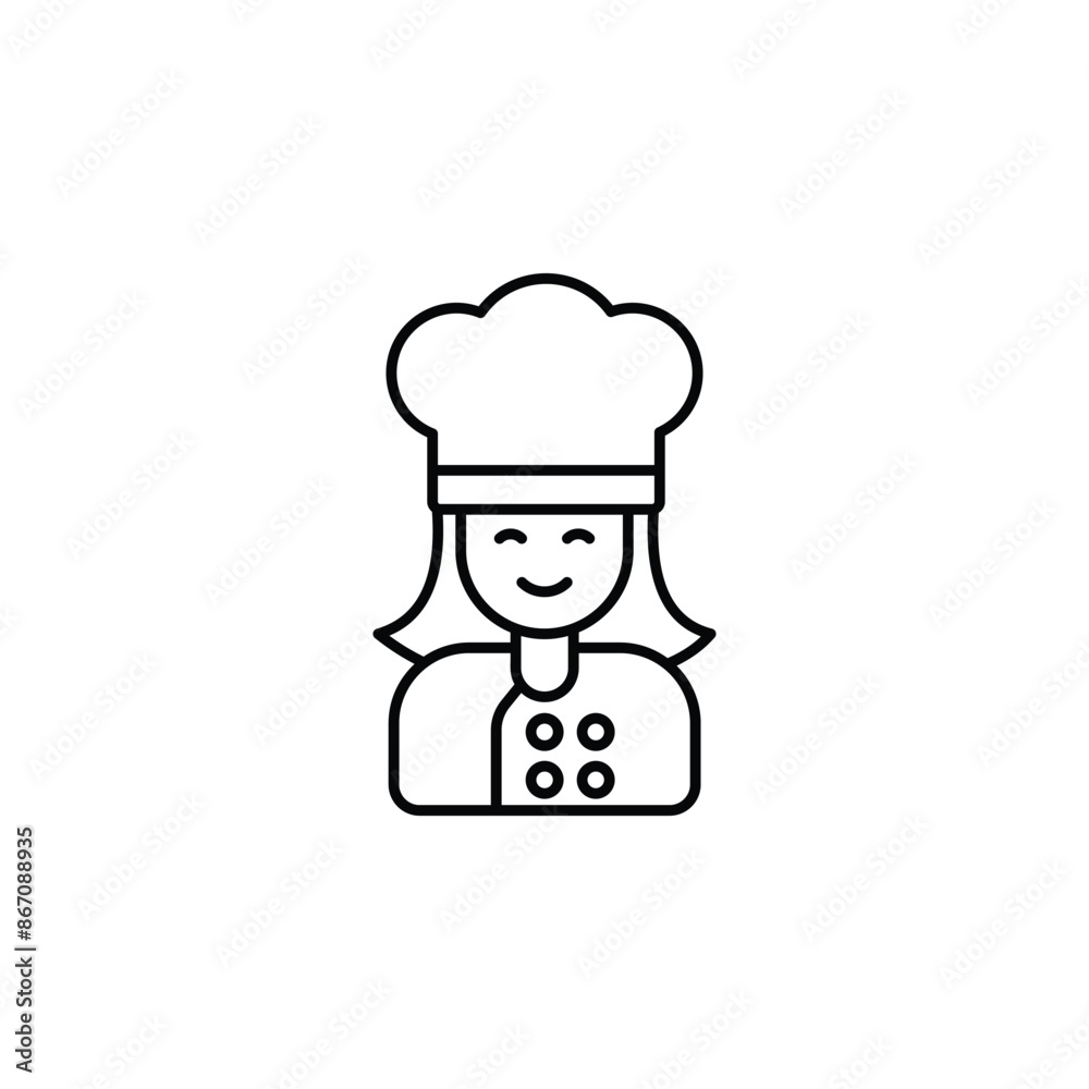 Chef icon design with white background stock illustration Chef icon design with white background stock illustration