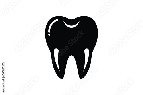 Happy teeth vector silhouette 