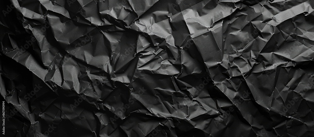 Texture of crumpled black paper under dim lighting Texture of crumpled black paper under dim lighting