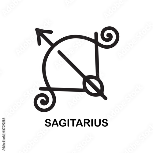 Zodiac signs. Astrological symbol, the constellation Sagittarius. Twelve astrological avatars. Editable and color-changeable.