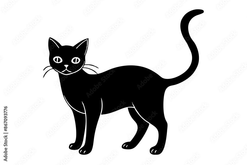 Halloween cat vector illustration, Halloween silhouette vector
Halloween cat vector illustration, Halloween silhouette vector