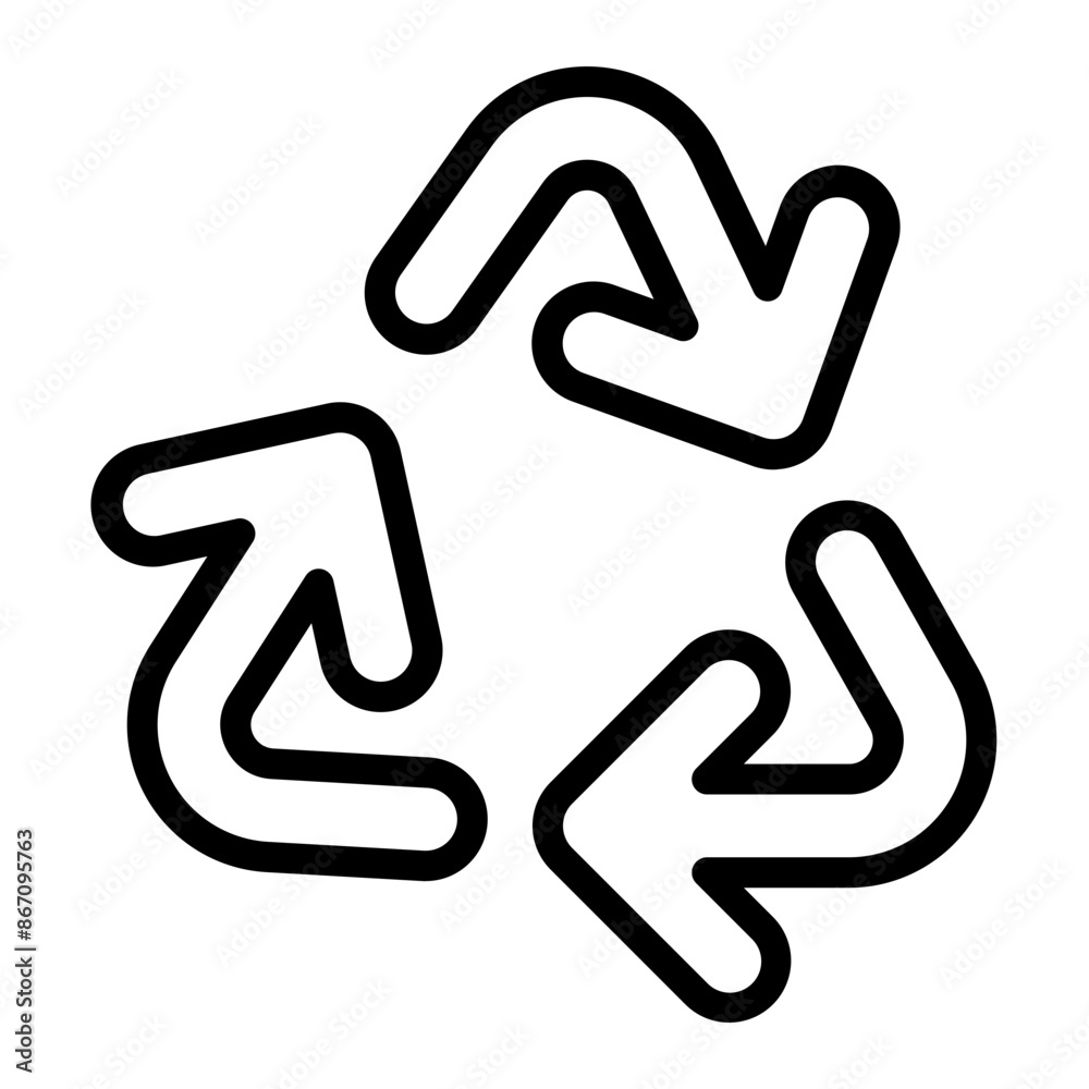 Recycling Symbol Vector Line Icon Design Recycling Symbol Vector Line Icon Design