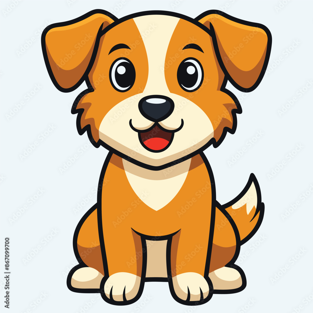 Fototapeta premium Cute Dog Cartoon Vector Icon Illustration.