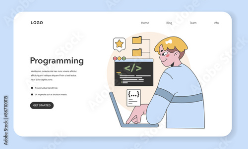 Programming essentials concept. Flat vector illustration