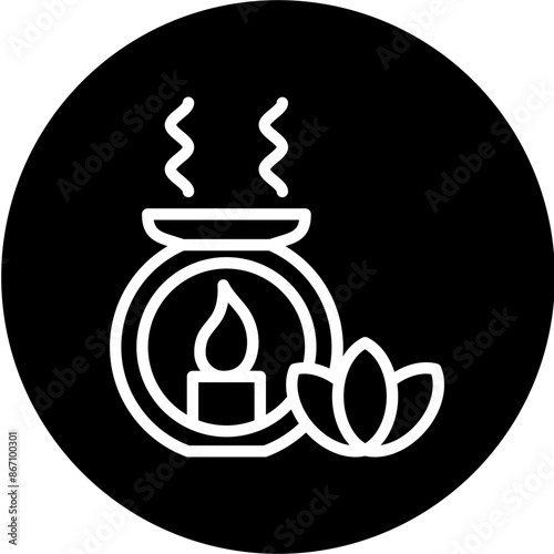 Aromatherapy Line White Circle Black