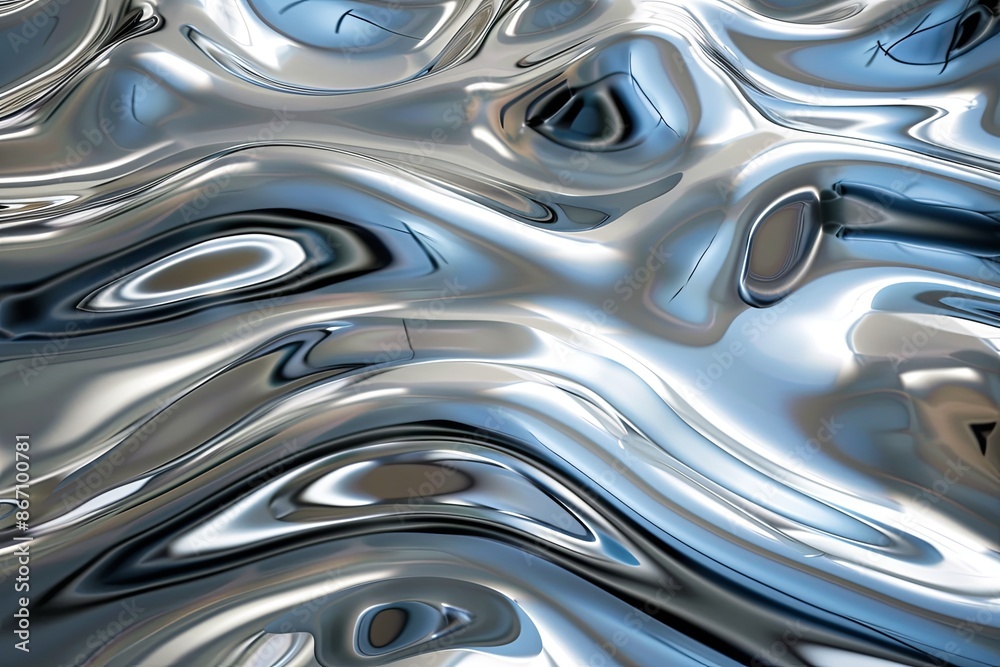Silver abstract background with wavy pattern created with generative ai Silver abstract background with wavy pattern created with generative ai