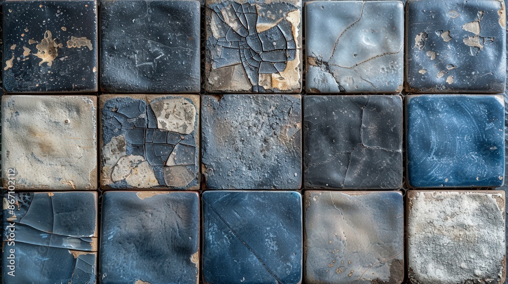 Cracked and Weathered Tiles. Cracked and Weathered Tiles.