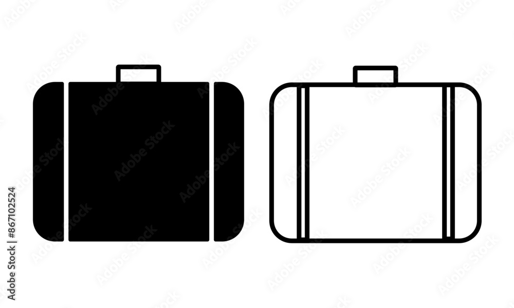 suitcase isolated on white background. Replaceable vector