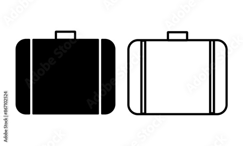 suitcase isolated on white background. Replaceable vector
