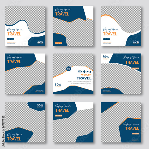 Travel social media post template