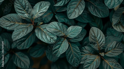 Green tropical plant close-up