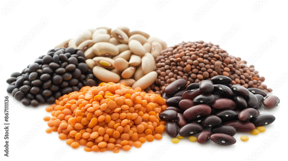 Group of beans and lentils isolated on a transparent background Group of beans and lentils isolated on a transparent background