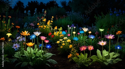 flowers in the garden, Generative AI	