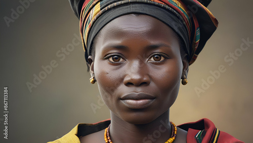 Hadzabe tribe women, Native Uganda Warrior portrait   photo