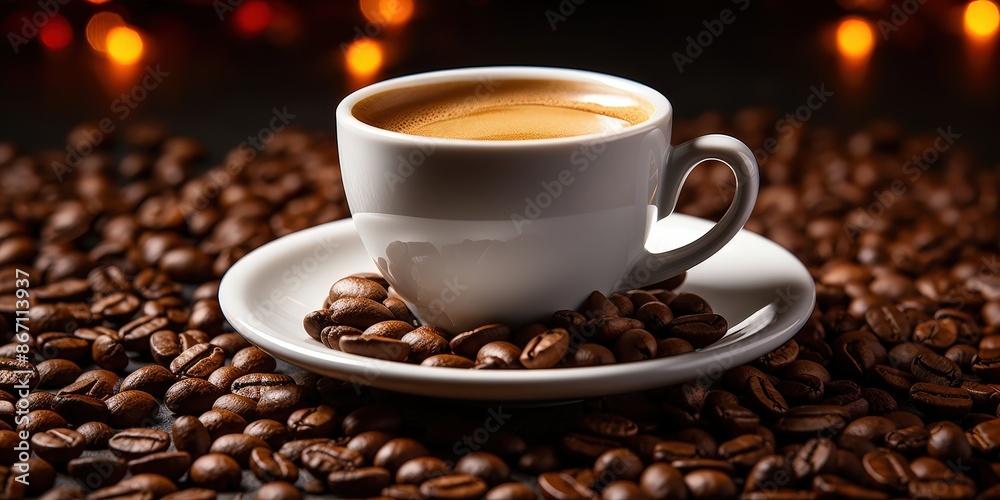 Coffee Cup Surrounded by Beans Coffee Cup Surrounded by Beans
